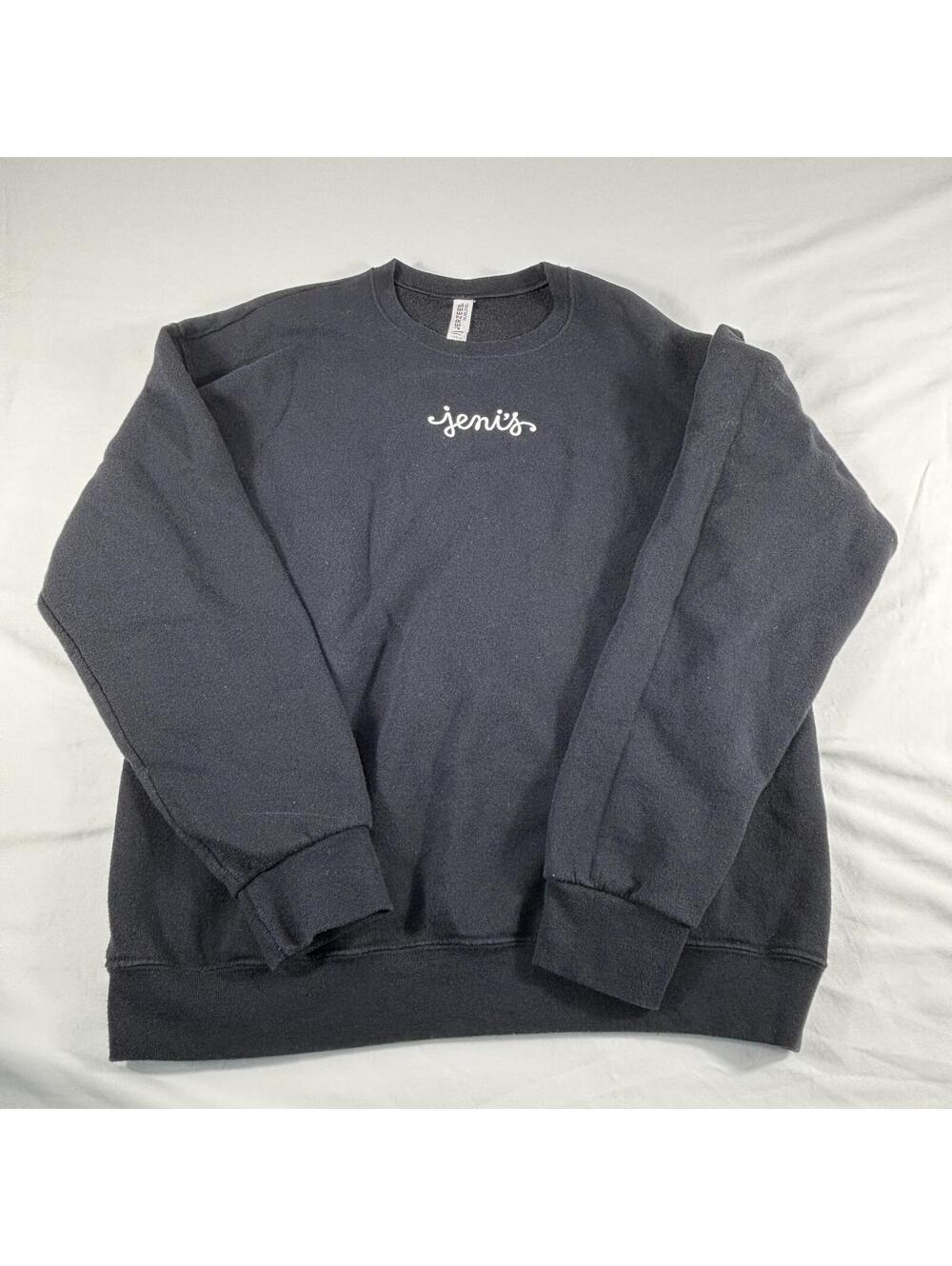 Jeni's Splendid Ice Cream Black Oversized Crew Neck Sweatshirt Size L